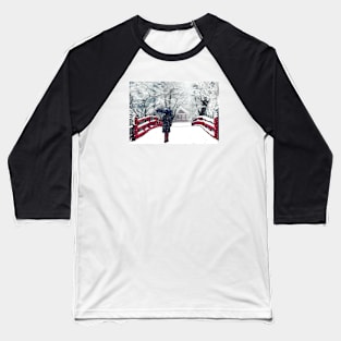 Footprints In Snow Baseball T-Shirt